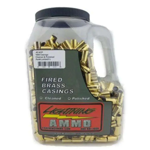 Lightning Ammo Reman. Cleaned & Polished Brass .45 ACP 500 Qty Jug