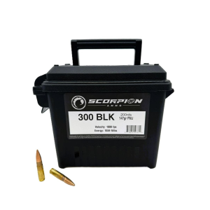 Scorpion 300 Blk 147gr FMJ Ammunition 200 rd Can