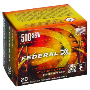 Federal F500FS2 Fusion  500 S&W Mag 325 gr Fusion Soft Point 20 Bx/ 10 Cs