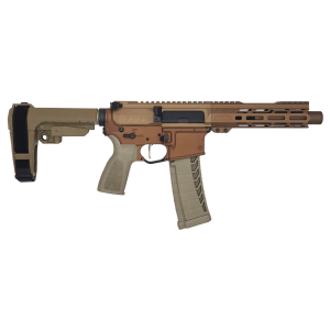 CMMG MK4 22LR 45 25RD  ZEROED 22LR SUPPRESSOR FDE  BRONZE PISTOL
