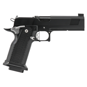 Vudoo Gunworks Priest 9mm 2x19rd 5 Barrel RMR Cut Co-Witness Silver F3 Trigger Black Hybrid Grip Pistol