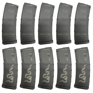 BHA Custom Lasered Join or Die Snake 30rd AR-15 Magazine - 10 PACK