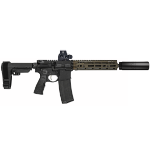 Daniel Defense DD4 MK18 RIII 556 NATO 103 Barrel RIS III 95 FDE SBA3 Brace 32rd AR Pistol w Eotech Sight  Vanish Suppressor