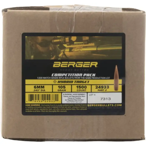 HYBRID TARGET 6MM (0.243'') BOAT TAIL BULLETS