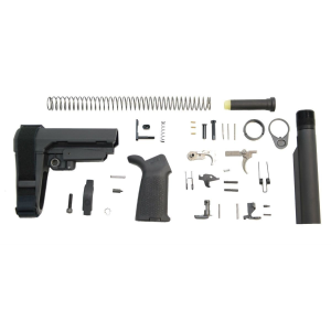 DPMS DP15 SBA3 Pistol Lower Build Kit w MOE Grip  Panther Polished Trigger Black
