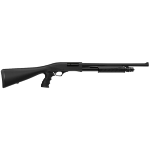 Retay USA GPSTACPG18 GPS 12 Gauge Pump 3 41 185 Black Steel Barrel Matte Black Anodized Aluminum Receiver Black Fixed wPistol Grip Synthetic Stock