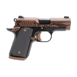 Kimber Micro 9 250th Anniversary 9mm 7rd 315 DLC Coyote PVD Engraved Wood Grips Limited Edition Pistol