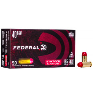 Federal AE40SJ1 American Eagle 40 S&W 165 gr Total Syntech Jacket Flat Nose (TSJFN) 50 Bx/ 10 Cs