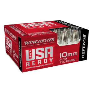 Winchester USA Ready 10mm 170 Grain Hex Vent Hollow Point Brass Pistol Ammunition 20rds