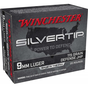 Winchester Ammo W9MMST Super-X  9mm Luger 115 gr Silvertip Hollow Point 20 Bx/ 10 Cs