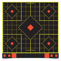 Birchwood Casey 34207 Shoot-N-C Sight-In Self-Adhesive Paper 12 5-Diamond Black Target Paper w/Black Target & Red/Yellow Accents 5 Per Pack