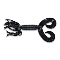 4 DOUBLE TL HULA GRUB BLK/BLU FLK