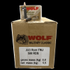 Wolf Military Classic .223rem Non-Corrosive, 55gr FMJ, 500rd Case