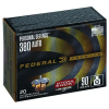 Federal PD380HS1H Premium Personal Defense Low Recoil 380 ACP 90 gr Hydra-Shok Jacketed Hollow Point 20 Bx/ 10 Cs