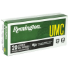 Remington Ammunition L223R8 UMC  223 Rem 50 gr Jacketed Hollow Point (JHP) 20 Bx/ 10 Cs