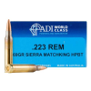 AUSTRAILIAN DEFENSE IND AMO 223 REM 69GR SIERRA MATCHKING 20RD (10 BOX CASE)