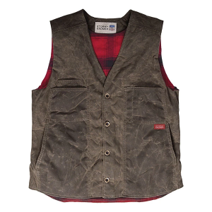 Men's Stormy Kromer The Waxed Button with Lining Hunting Vest 3XLarge Dark Oak