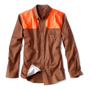Men's Orvis Midweight Shooting Long Sleeve Button Up Shirt 3XLarge Hide/Blaze