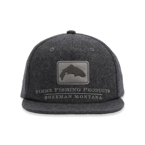 Men's Simms Wool Trout Icon Fly Fishing Adjustable Hat One Size Graphite
