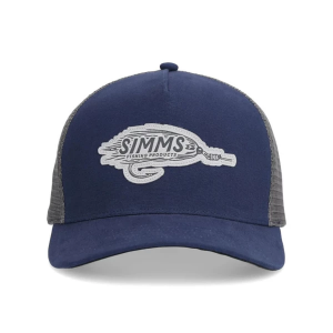 Men's Simms Double Haul Icon Trucker Fly Fishing Adjustable Hat One Size Midnight