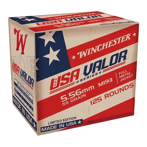 Winchester USA Valor Series Limited Edition M193 Ammunition 125 Round Box Rifle Ammunition