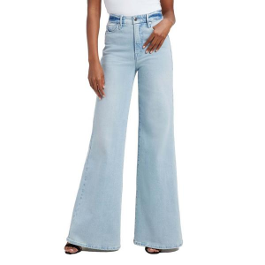 Women's GOOD AMERICAN Plus Size Good Waist Palazzo Flare Jeans Blue 20 33