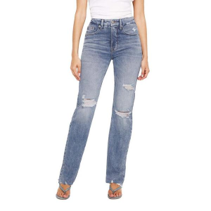 Women's GOOD AMERICAN Plus Size Good Icon Slim Fit Straight Jeans Indigo 20 32