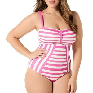 Women's Coco Reef Posh Bandeau One Piece Swimsuit Misses 38C Pink Sorbet