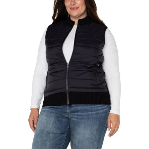 Women's Liverpool Los Angeles Quilted Front Full Zip Sweater Vest 3X Black