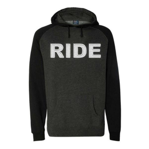 Men's Ride Brand Twill Embroidered Long Sleeve T-Shirt 2XLarge Charcoal/Black