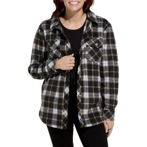 Women's Thread & Supply Tullis Long Sleeve Shacket Small Black Grey Heather Plaid