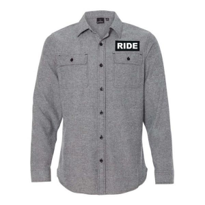 Men's Ride Brand Solid Long Sleeve Button Up Shirt 2XLarge Heather Grey