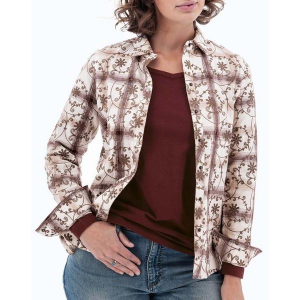 Women's Old Ranch Jordyn Long Sleeve Blouse Medium Mahogany