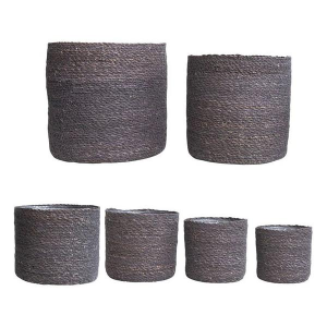 Creative Co-Op Hand-Woven Seagrass Baskets with Plastic Lining