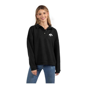 Iowa Hawkeyes Chicka-D Women's Henley 1/4 Zip Medium Black