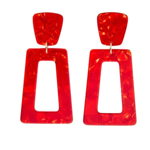 LINNY CO Kennedy Statement Earrings Pearlized Red