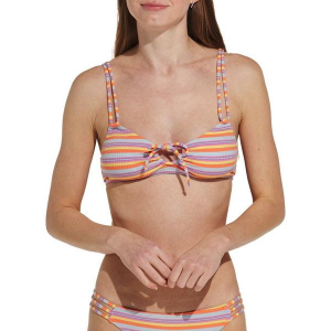 Women's damsel Bralette Shoulder Tie Swim Bikini Top Juniors Large Pink Combo