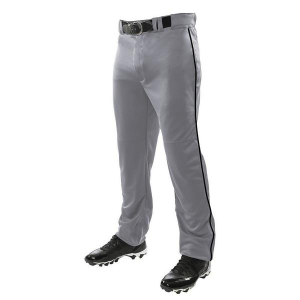 Men's Champro Triple Crown Open Bottom With Piping Baseball Pants 2XLarge Grey Regular