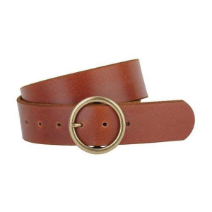 Women's Most Wanted Basic Brass Ring Leather Belt 4X Tan