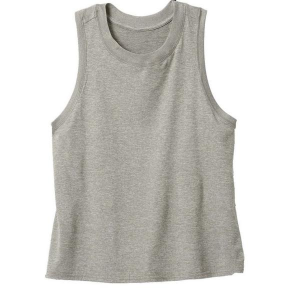 Women's World Famous Venture Crop Crew Neck Tank Top Small Grey Heather