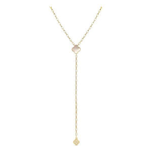 Splendid Iris Long Quatrefoil Y Necklace