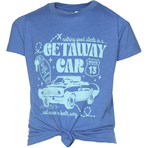 Girls' Poppy and Pine Getaway Car T-Shirt Small True Royal