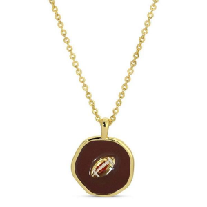 Splendid Iris Football Pendant Necklace