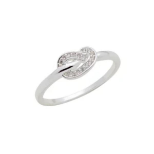 Women's Layers Knot CZ Ring Silver