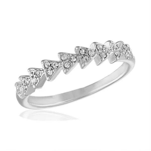 Women's Layers Triangle CZ Ring Silver
