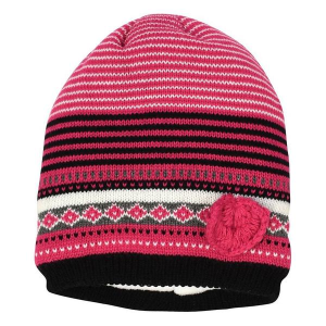 Girls' Grand Sierra Knit Stripe Heart Beanie One Size Assorted