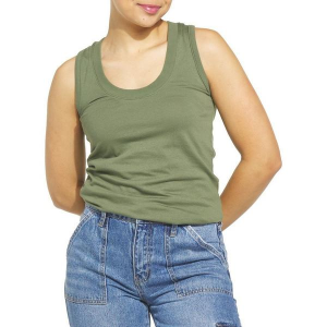 Women's Eden Ruth Basic Scoop Neck Tank Top Small Olivine