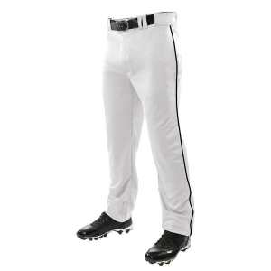 Men's Champro Triple Crown Open Bottom With Piping Baseball Pants Small White/Black Regular