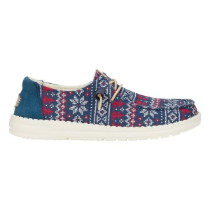 Women's HEYDUDE Wendy Ugly Sweater Shoes Regular 7 Navy Multi