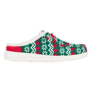 Women's HEYDUDE Wendy Ugly Sweater Shoes Regular 6 White/Red